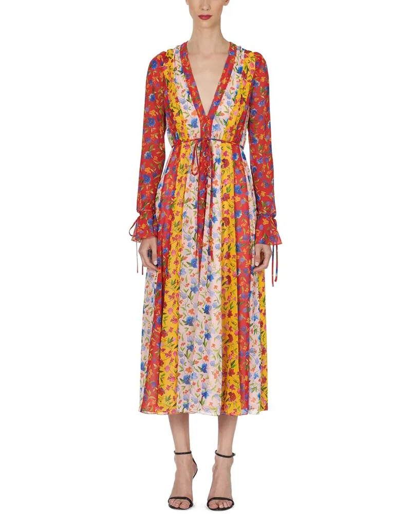 Carolina Herrera New York V-Neck Midi Dress Nocolor