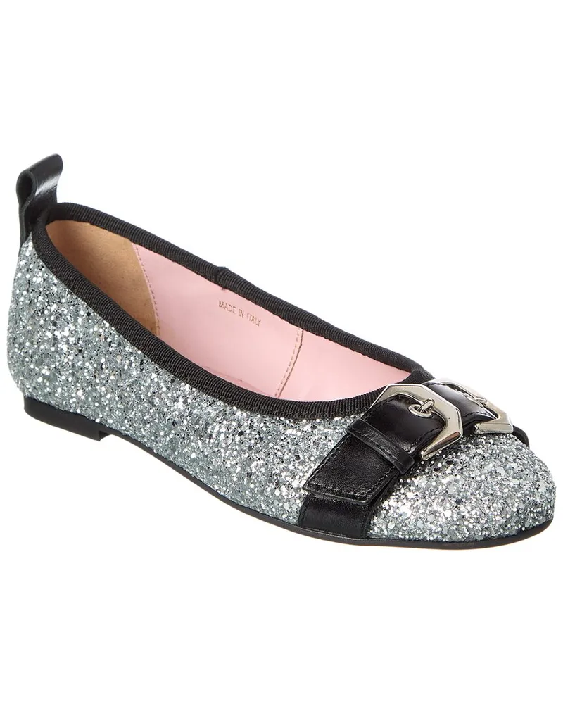 Scotch&Soda Mira Glitter & Leather Ballet Flat Silver