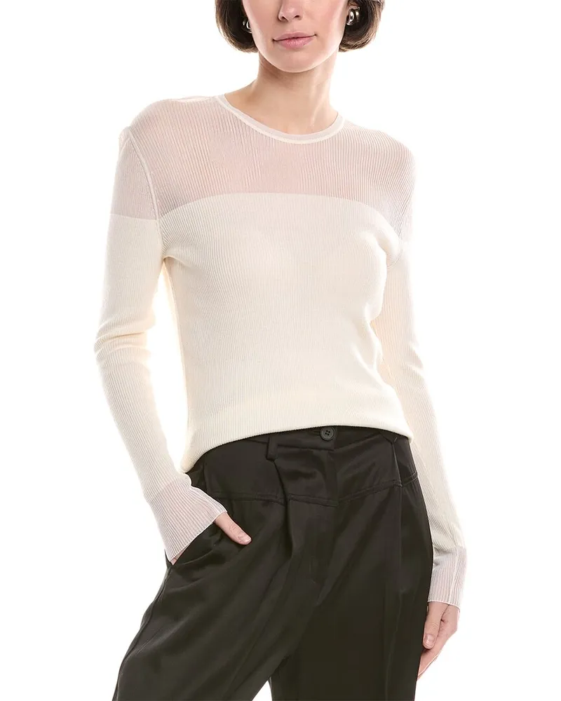 Akris Wool & Silk Pullover White