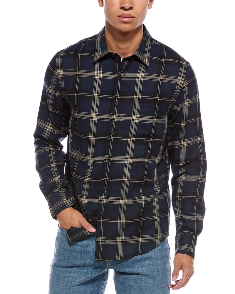 Vince Terrace Plaid Shirt Blue