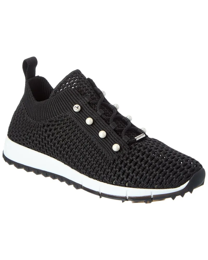 Jimmy Choo Veles Crochet Knit Sneaker Black