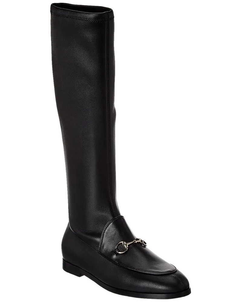 Gucci Jordaan Leather Knee-High Boot Black