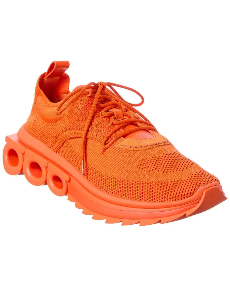 Ferragamo Nima Knit Sneaker Orange