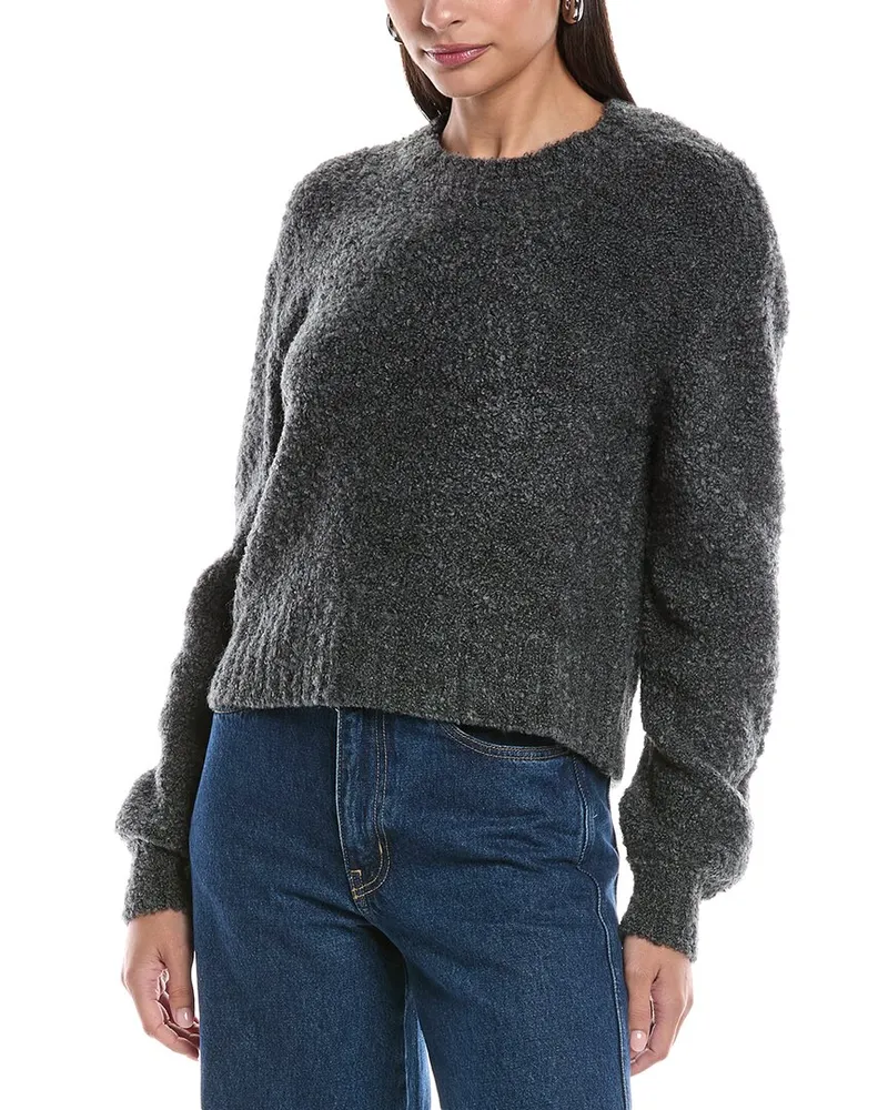 Bella Dahl Wool-Blend Crew Neck Sweater Gray