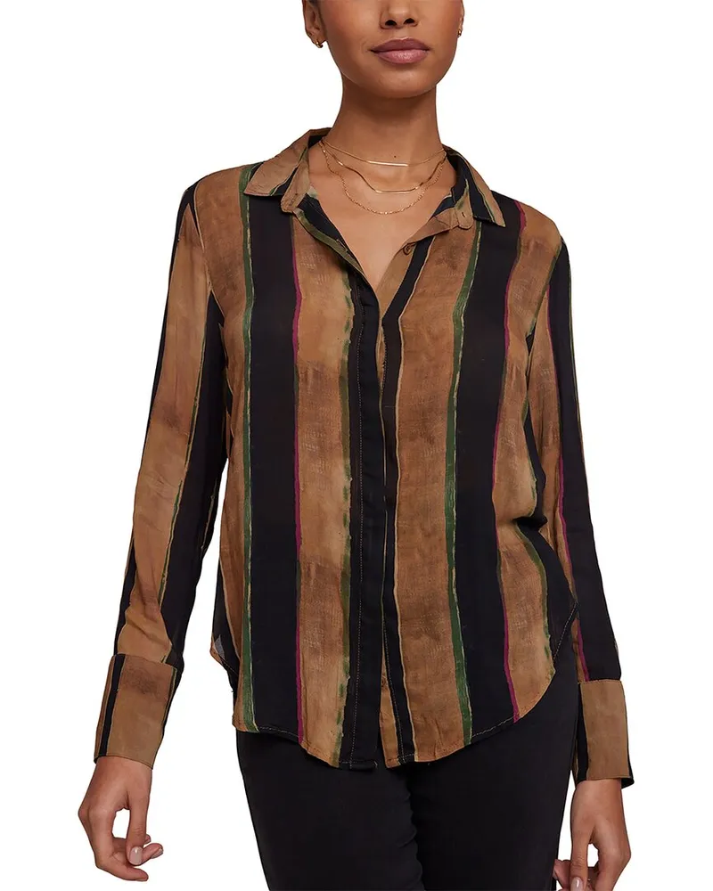 Bella Dahl Hidden Placket Button Down Blouse Nocolor