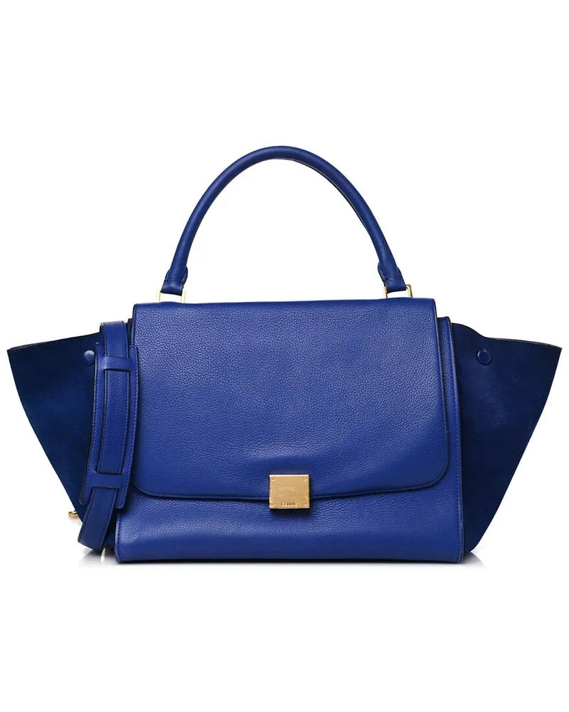 Celine Indigo Drummed Leather Small Trapeze (Authentic Pre-Loved Nocolor