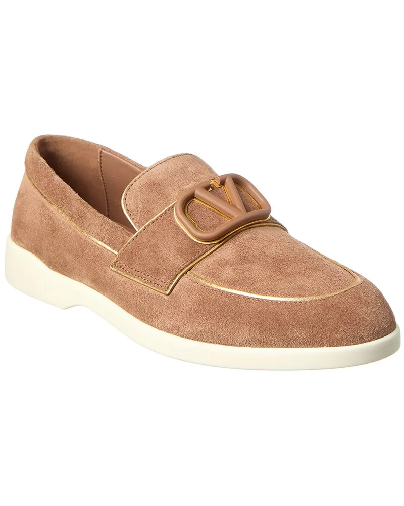 Valentino Garavani Suede & Leather Loafer Nocolor