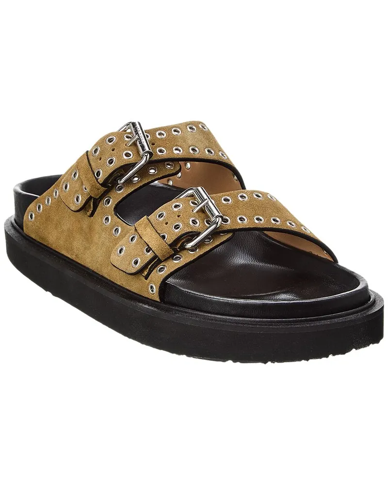 Isabel Marant Lennyo Suede Platform Sandal Brown