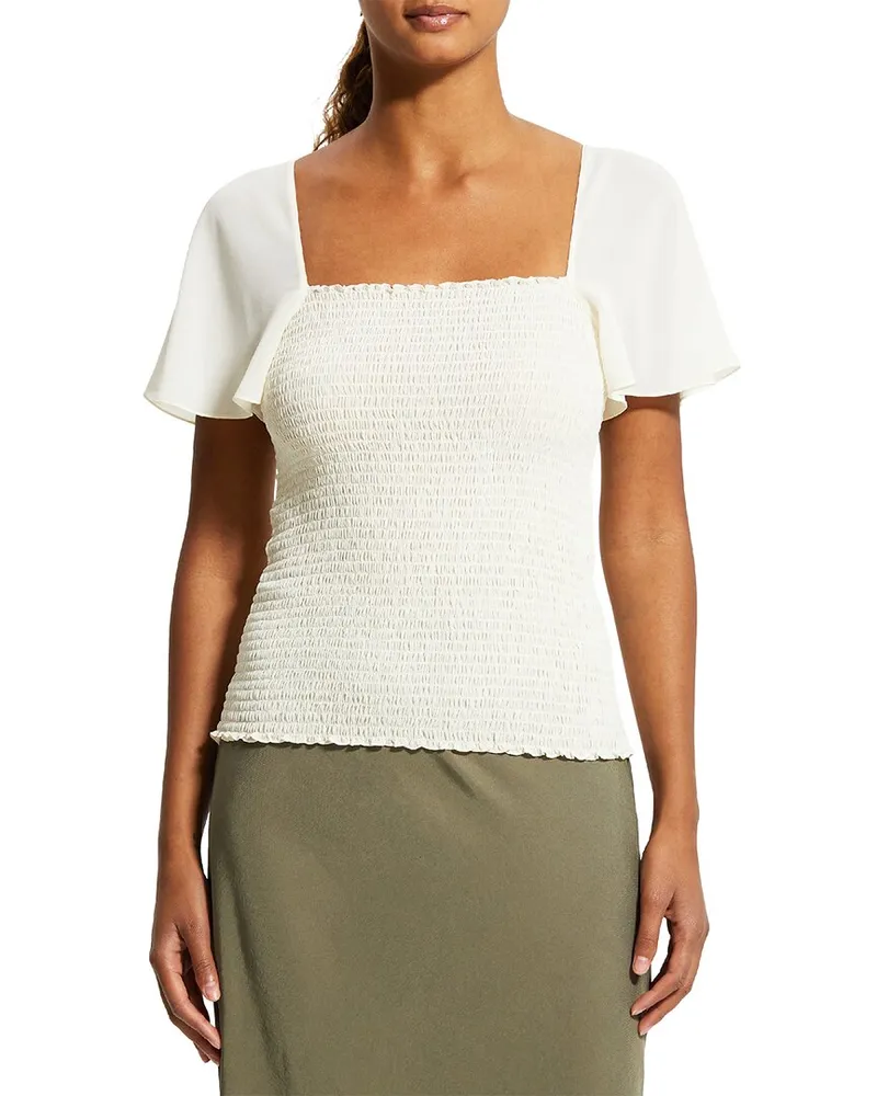 Theory Smocked Top Nocolor
