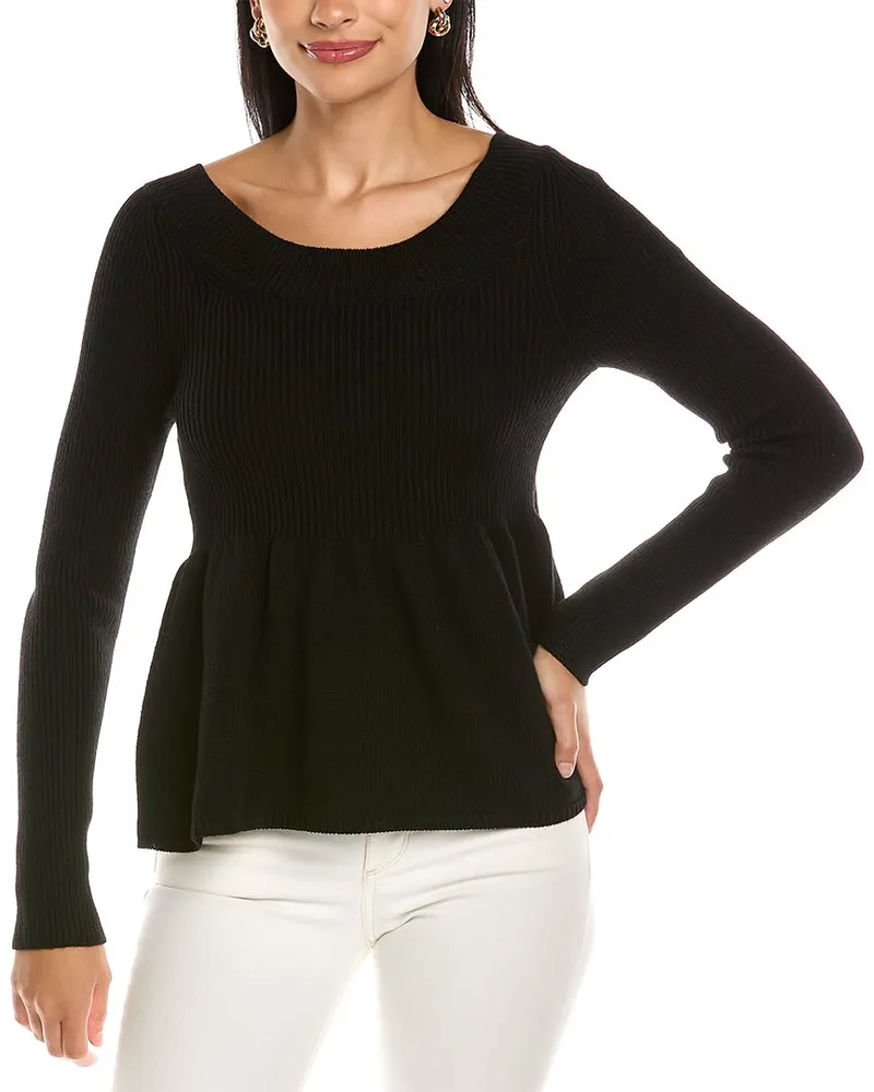 Rebecca Taylor Peplum Wool Pullover Nocolor