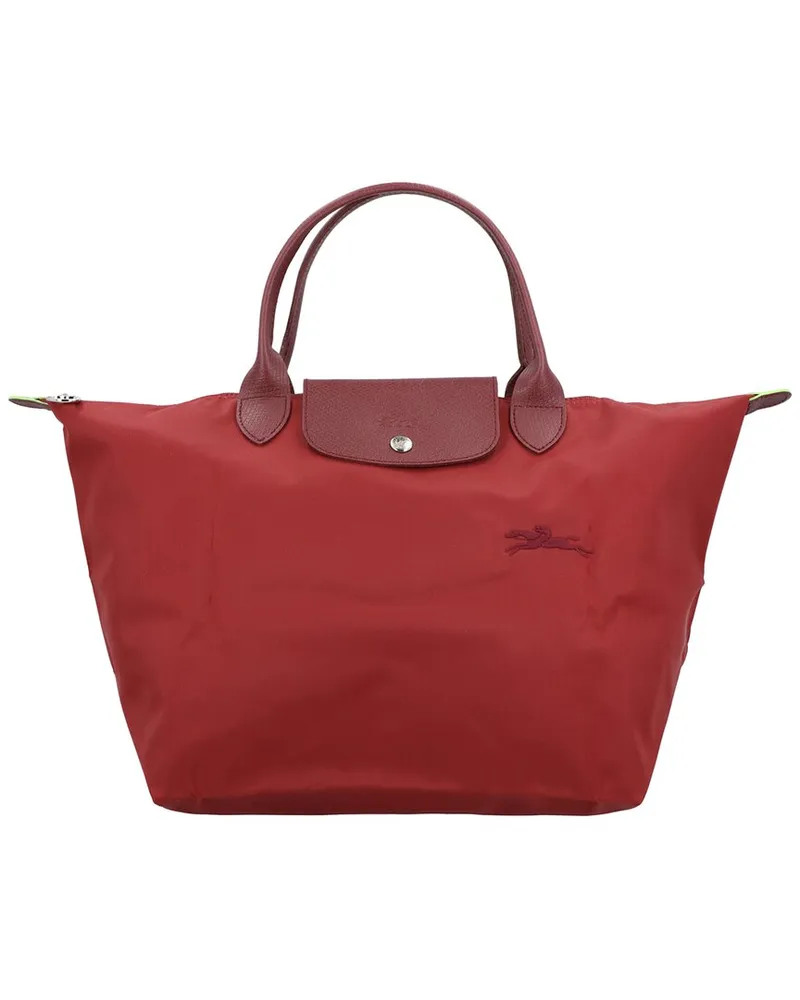 Longchamp Le Pliage Green Nylon Tote Red