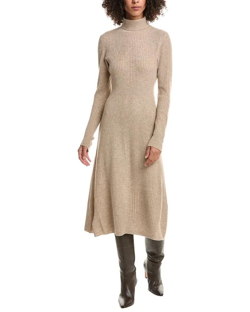 Derek Lam Diana Turtleneck Wool Sweaterdress Brown