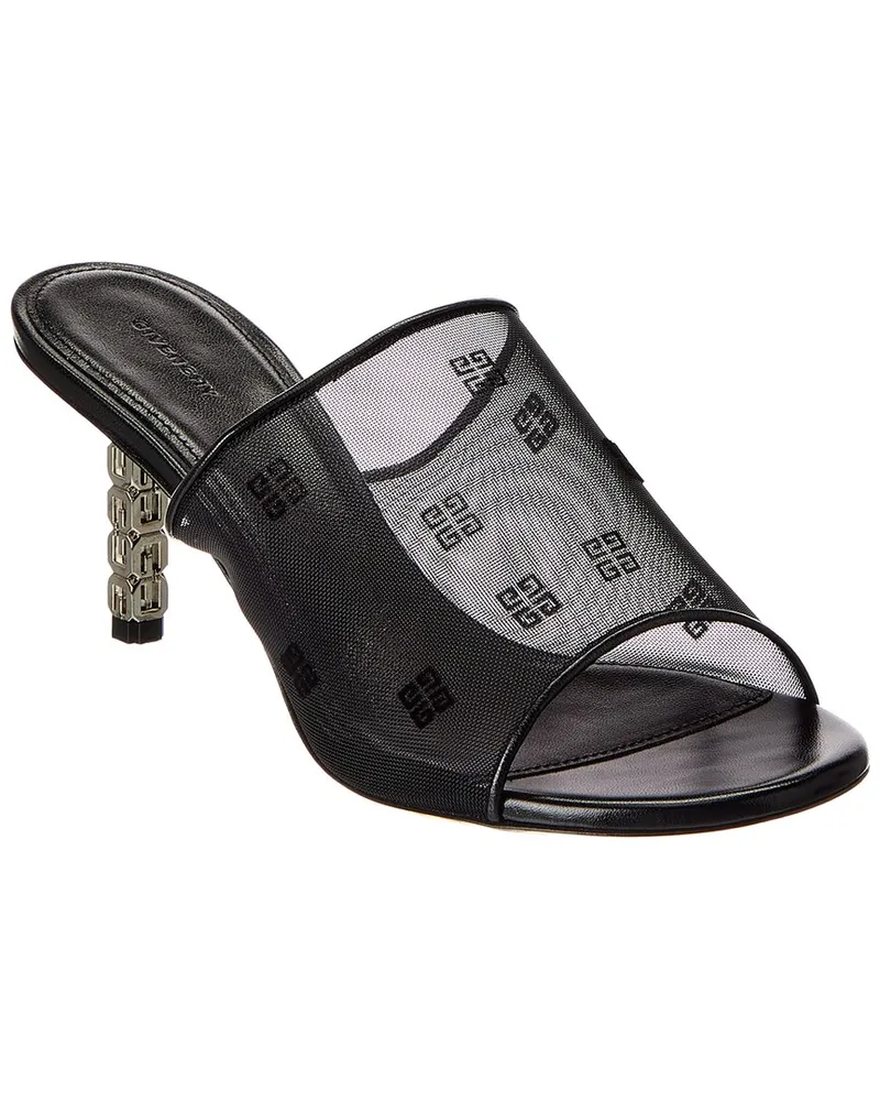 Givenchy G Cube Mesh & Leather Mule Black