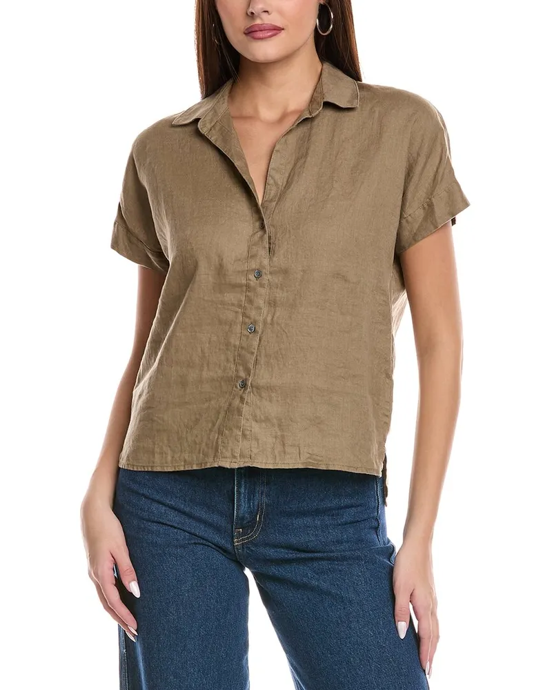 James Perse Linen Shirt Brown