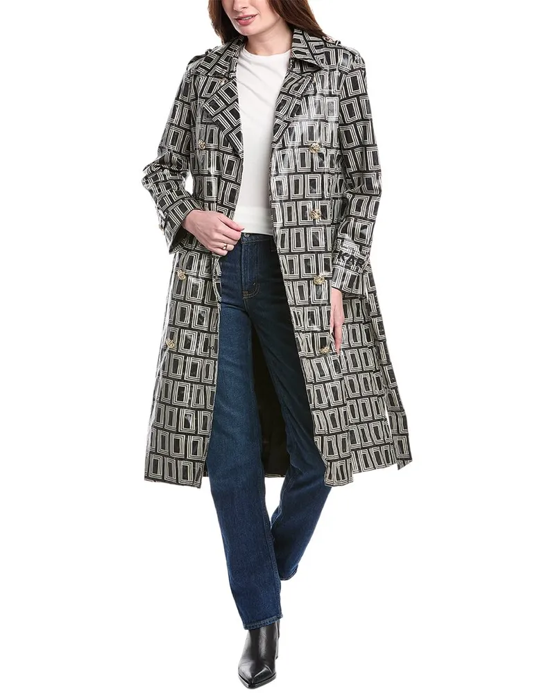 Karl Lagerfeld Double L Trench Coat Black