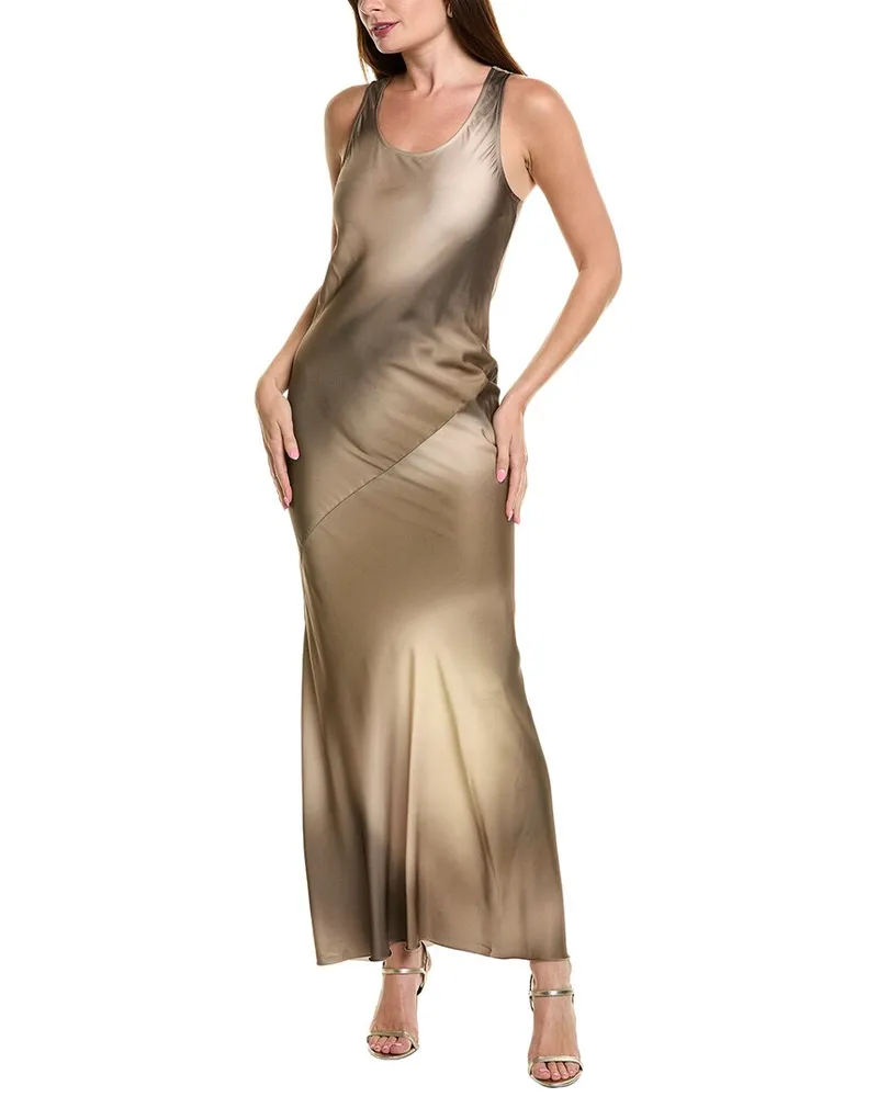 Rag & Bone Daisy Printed Satin Maxi Dress Brown