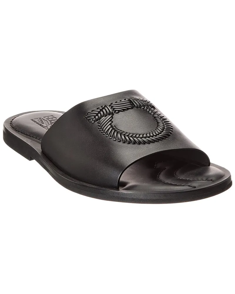 Ferragamo Lionel Leather Slide Black