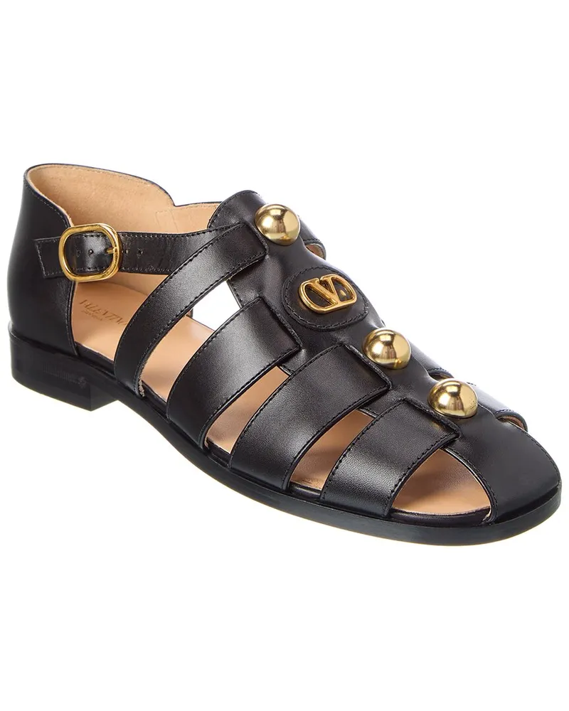 Valentino Garavani VLogo Leather Sandal Black