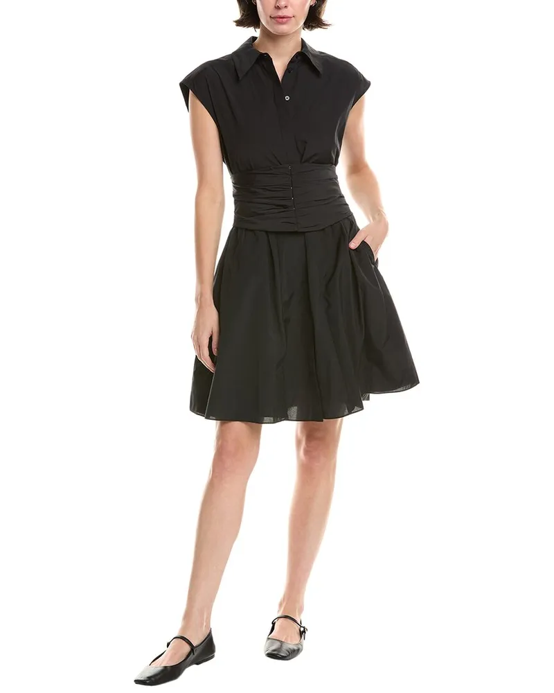 Rebecca Taylor Collared Mini Dress Black