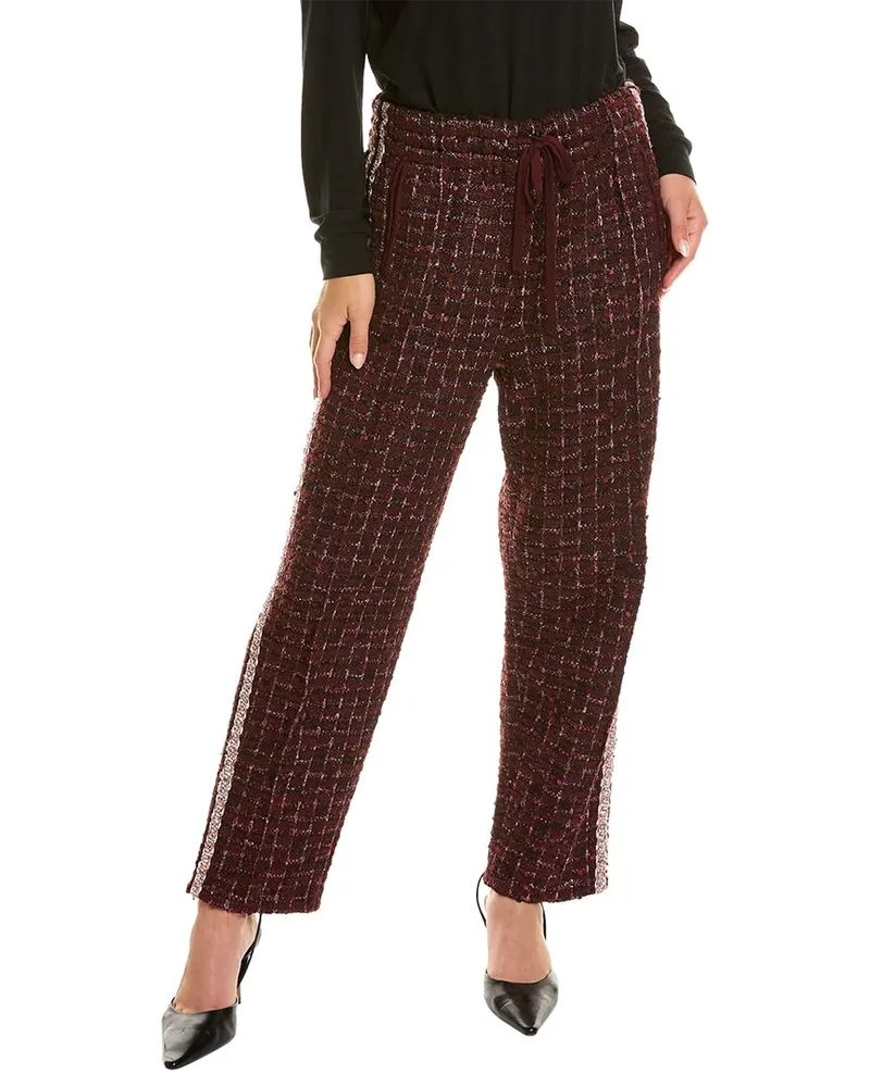 ST. JOHN Transparent Textural Pant Red