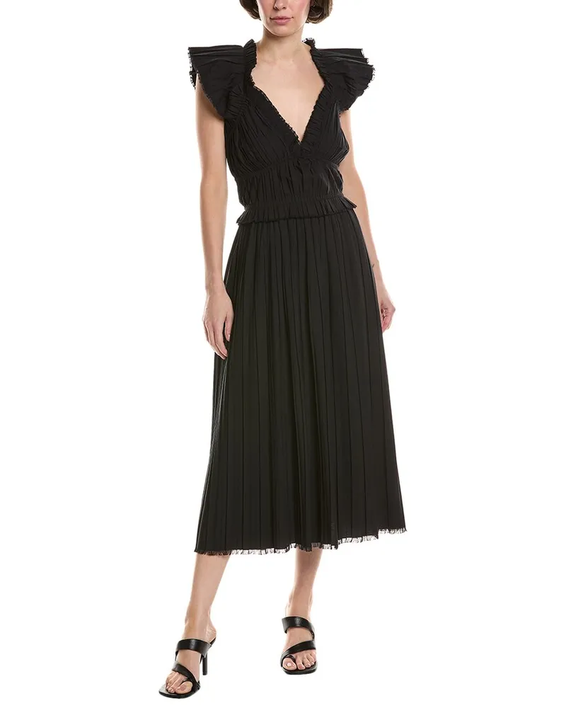 Sea Grier Pleated Midi Dress Black