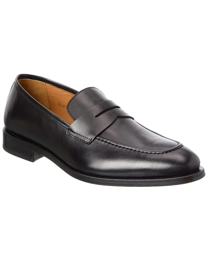 Antonio Maurizi Leather Penny Loafer Black