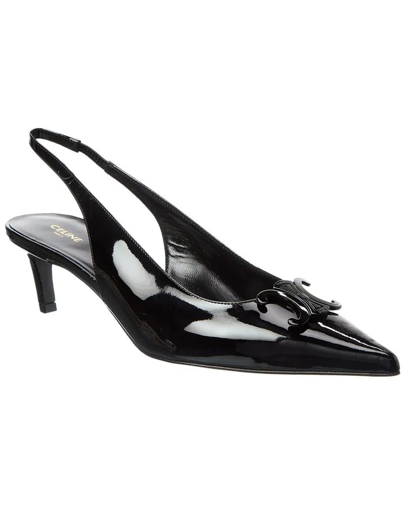 Celine Alma Triomphe Patent Slingback Pump Black