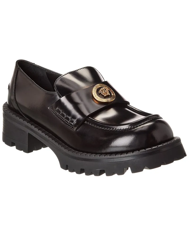 Versace Leather Loafer Black