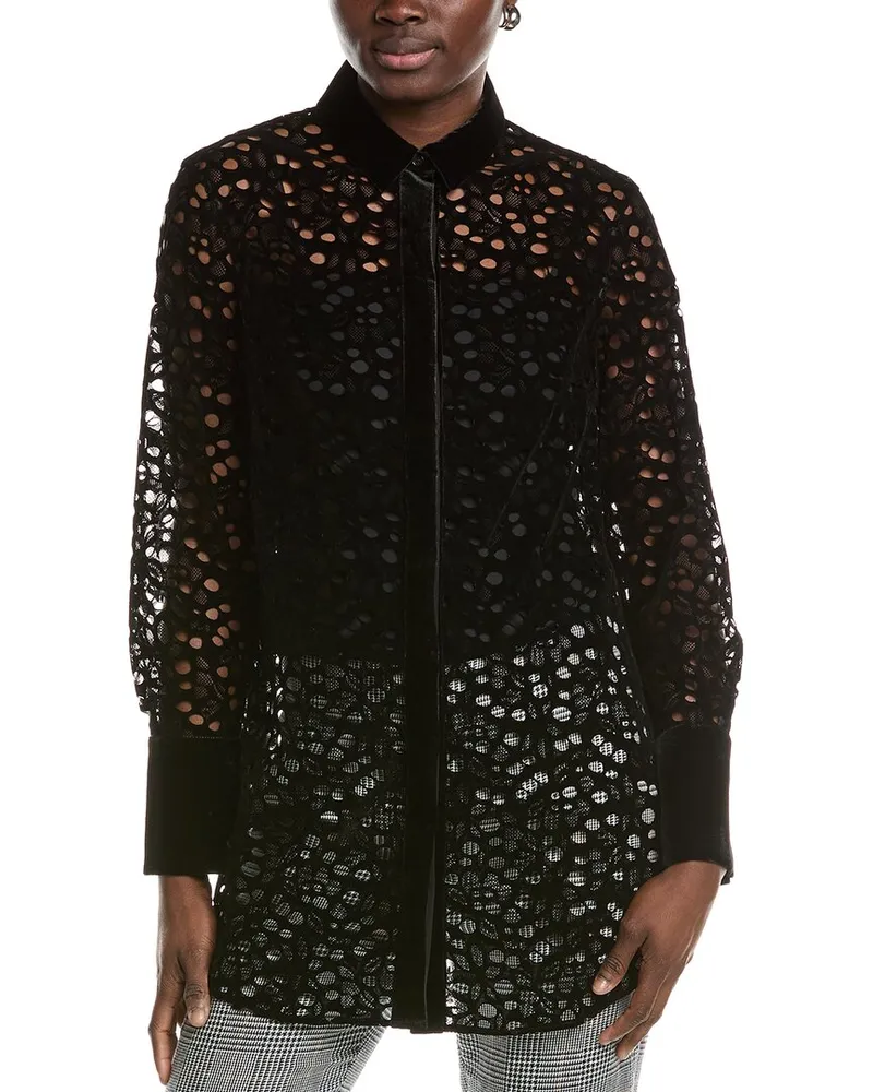 Akris Velvet Lace Blouse Black