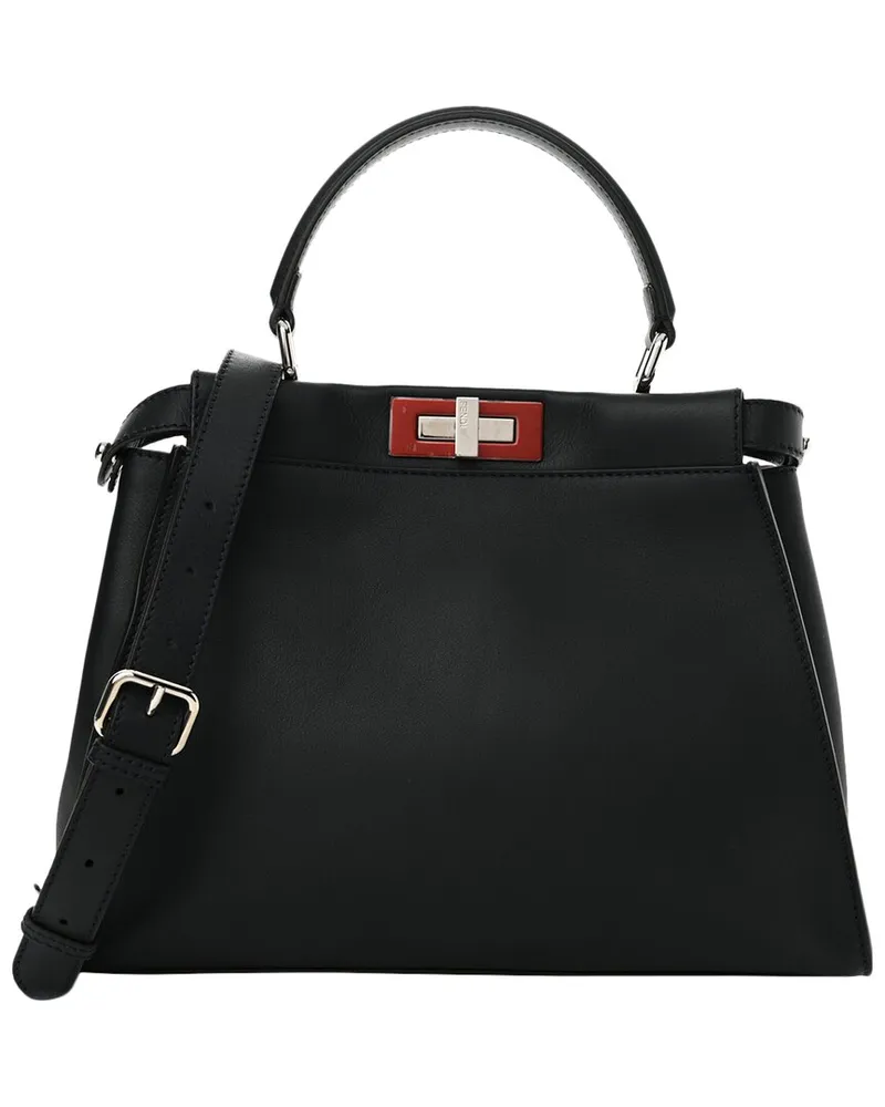 Fendi Ardesia Nappa Leather Peekaboo Iconic Satchel (Authentic Pre-Loved Nocolor