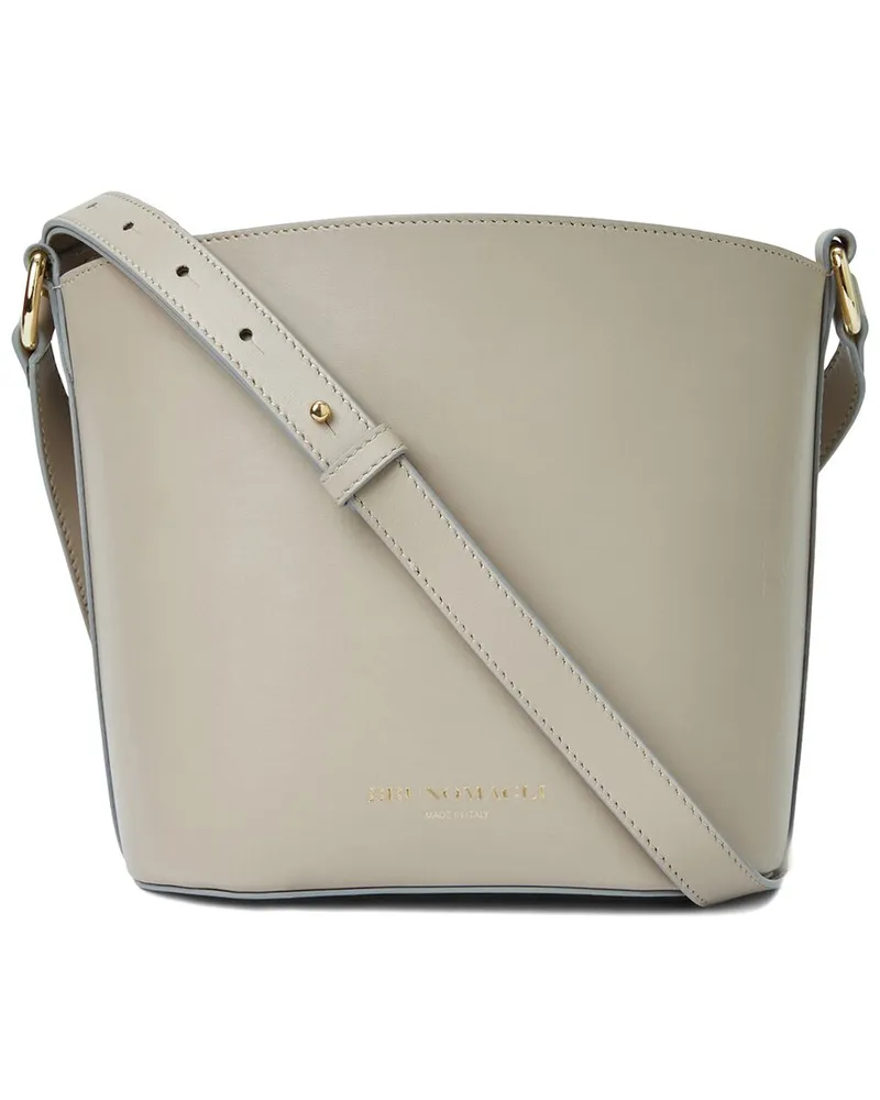 Bruno Magli Martina Leather Bucket Bag Beige