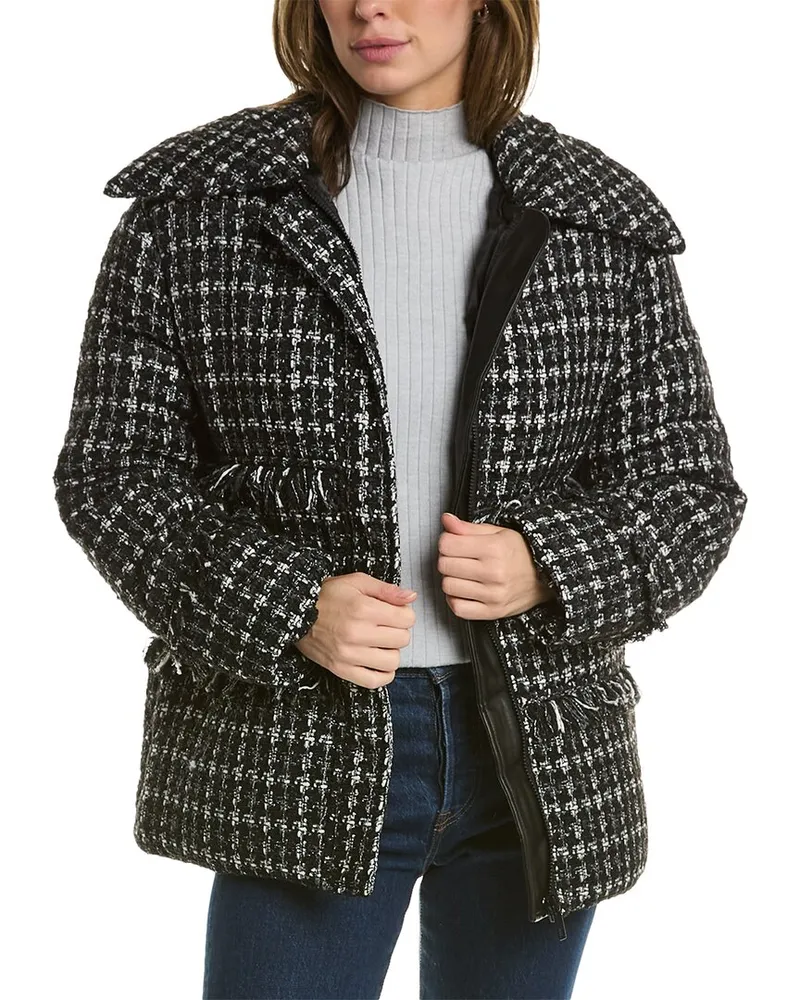 APPARIS Malik Plaid Puffer Jacket Black