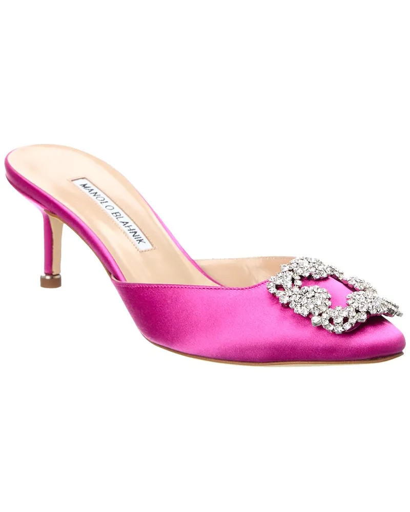 Manolo Blahnik Hangisimu 50 Satin Slingback Pump Nocolor