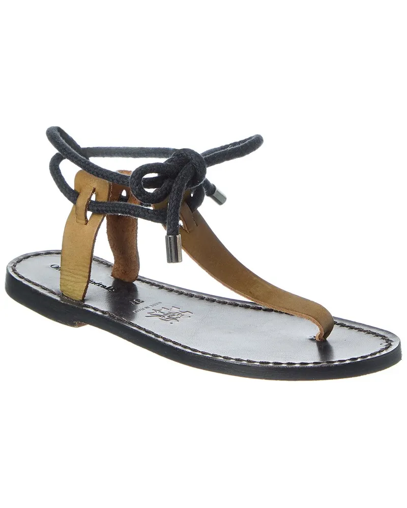 Officine Generale Officine Generale Clarie Leather & Rope Sandal Black