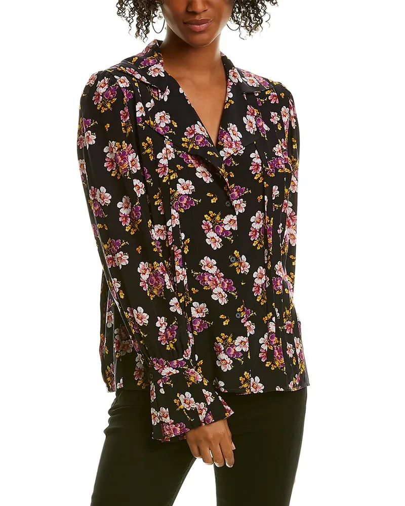 Zadig & Voltaire Tessa Small Peonies Tunic Black