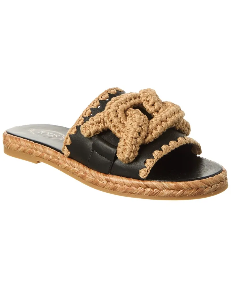 TOD'S TOD’s Gomma Leather Sandal Black