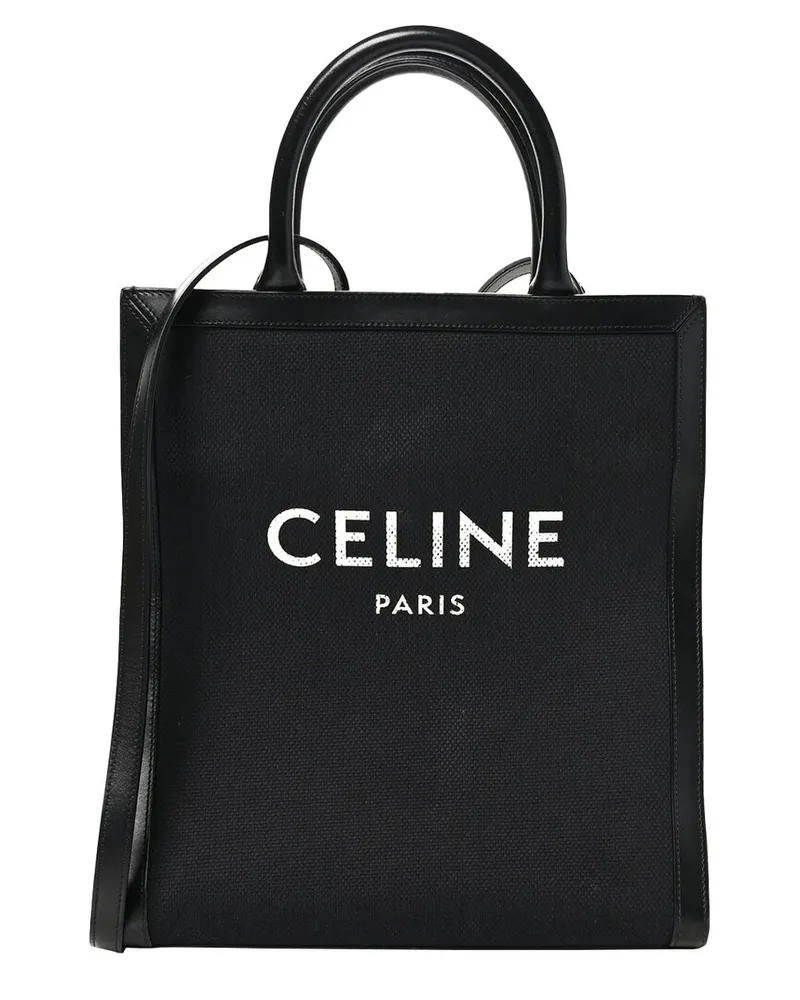 Celine Black Calfskin Leather Small Vertical Cabas (Authentic Pre-Loved Nocolor