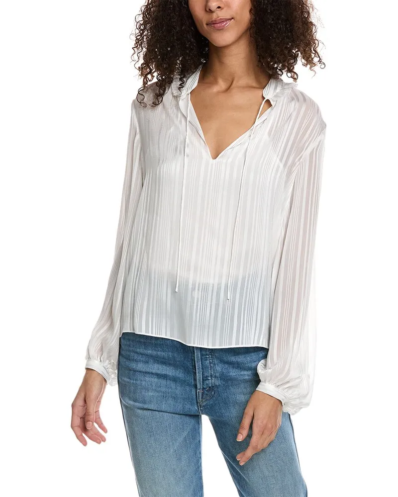 The Kooples Shadow Stripe Blouse White