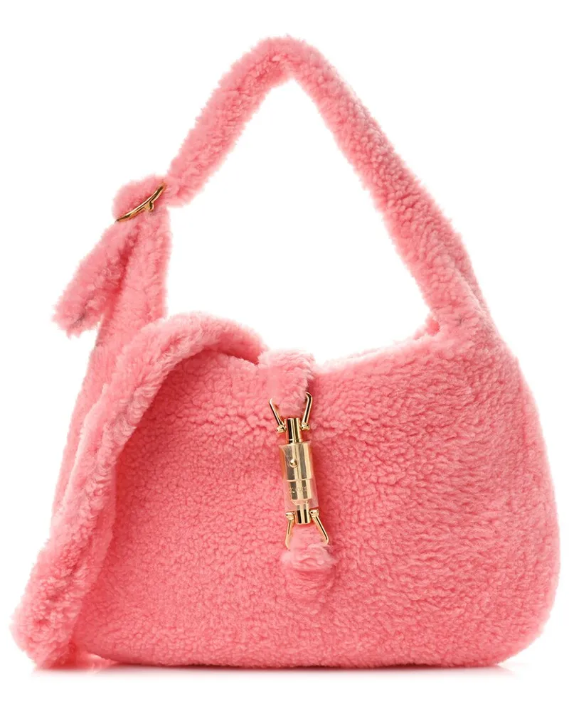 Gucci Pink Shearling Small Jackie 1961 Shoulder Bag (Authentic Pre-Loved Nocolor