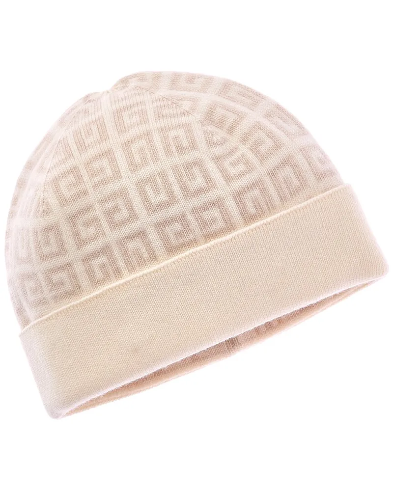 Givenchy Knit Double-Face Wool& Cashmere-Blend Beanie White