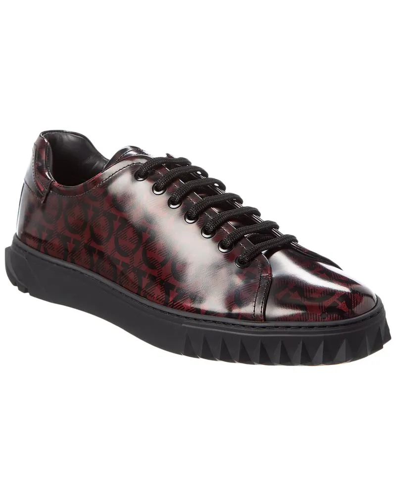 Ferragamo Cube Leather Sneaker Red
