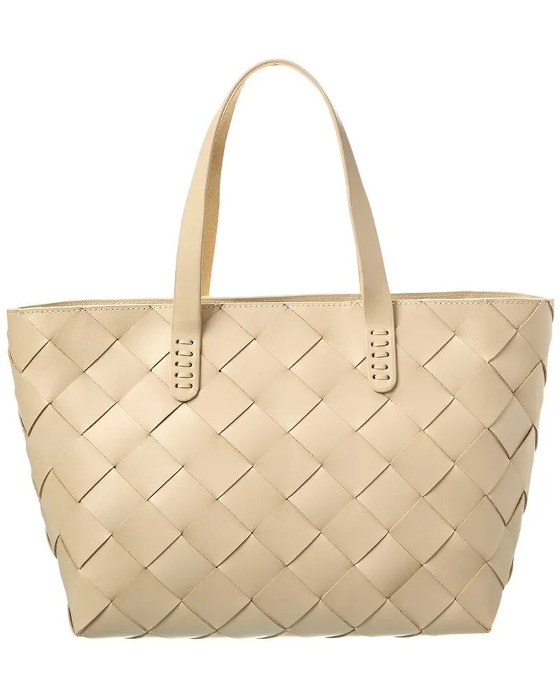 Dragon Diffusion Shopper Crossover Leather Tote White