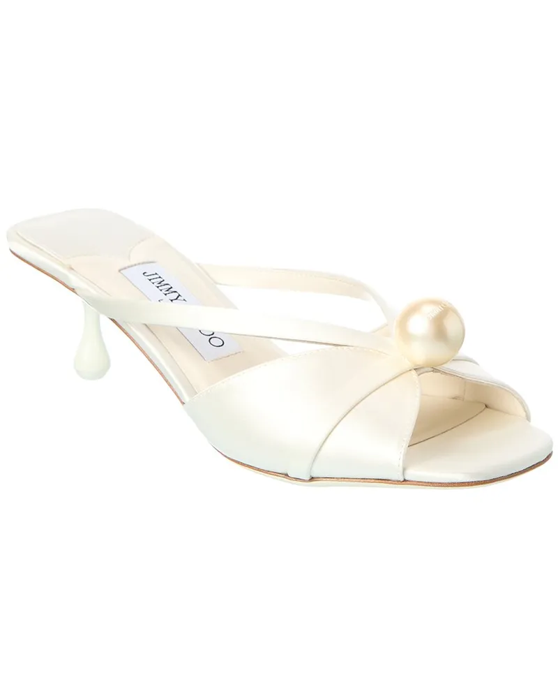 Jimmy Choo Siva 50 Satin Mule White