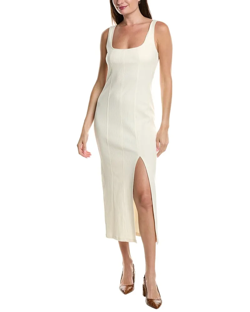 Kenneth Cole Seamed Midi Dress White