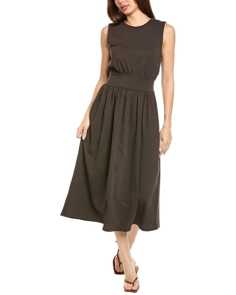 Frame Denim Banded Jersey Maxi Dress Brown