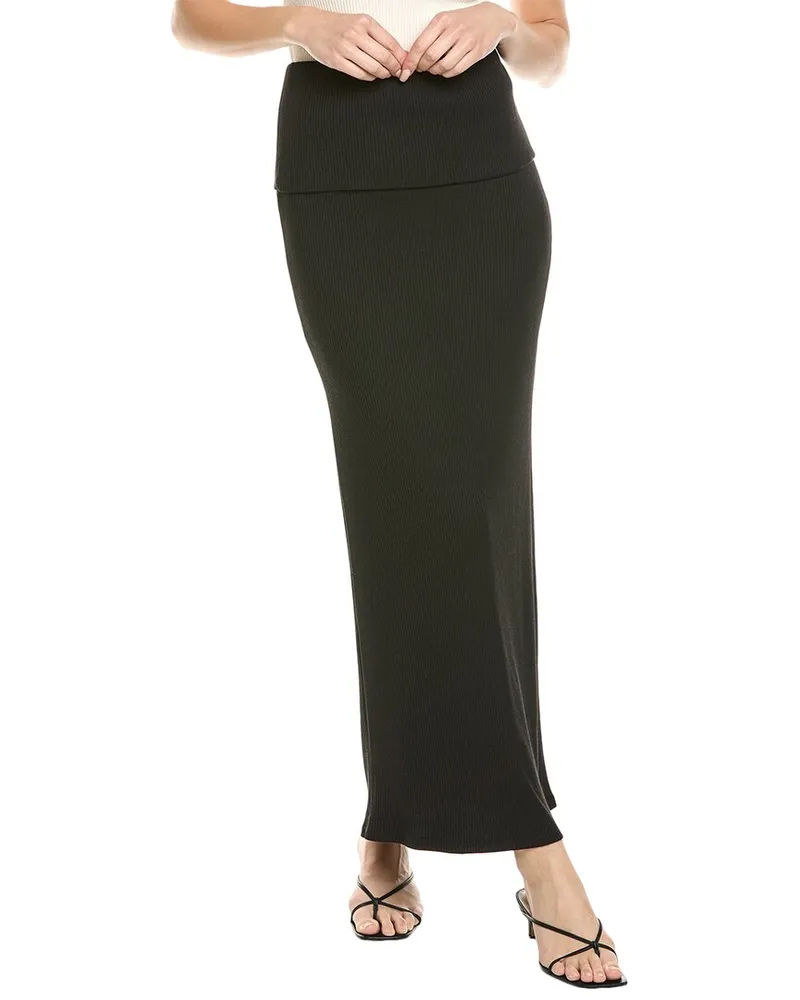 Chaser Luxe Rib Pamela Maxi Skirt Black