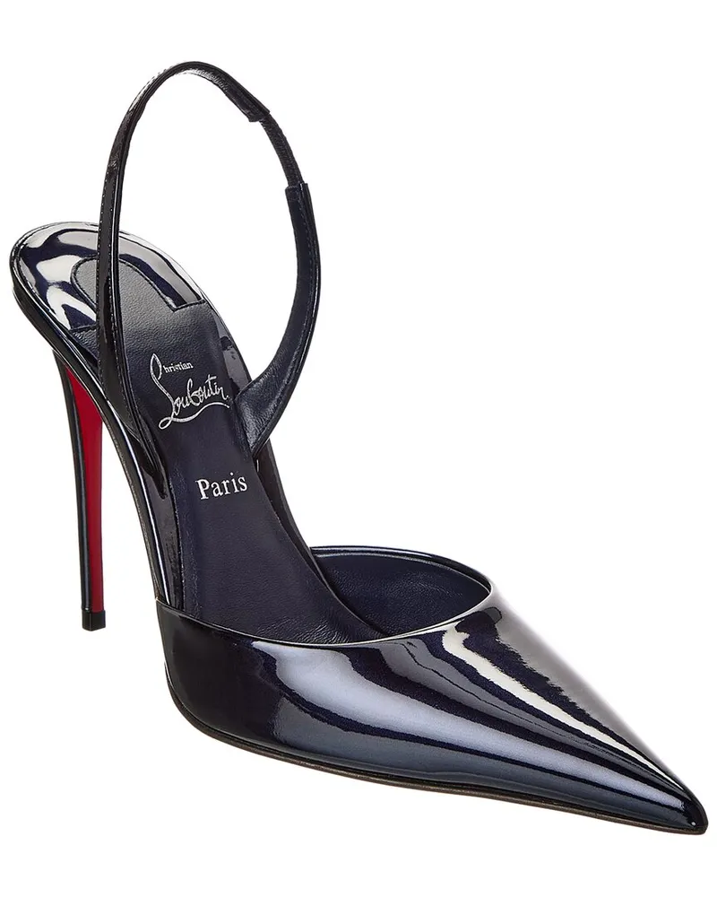 Christian Louboutin Kate Max O Sling 100 Leather Slingback Pump Blue