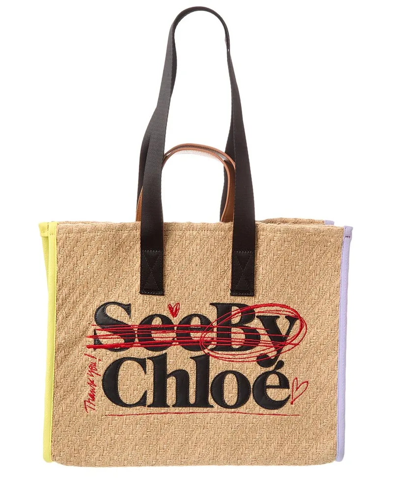 See by Chloé See By Bye Jute Tote Brown