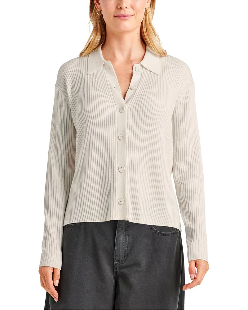 Splendid Georgie Cashmere-Blend Polo Shirt Brown