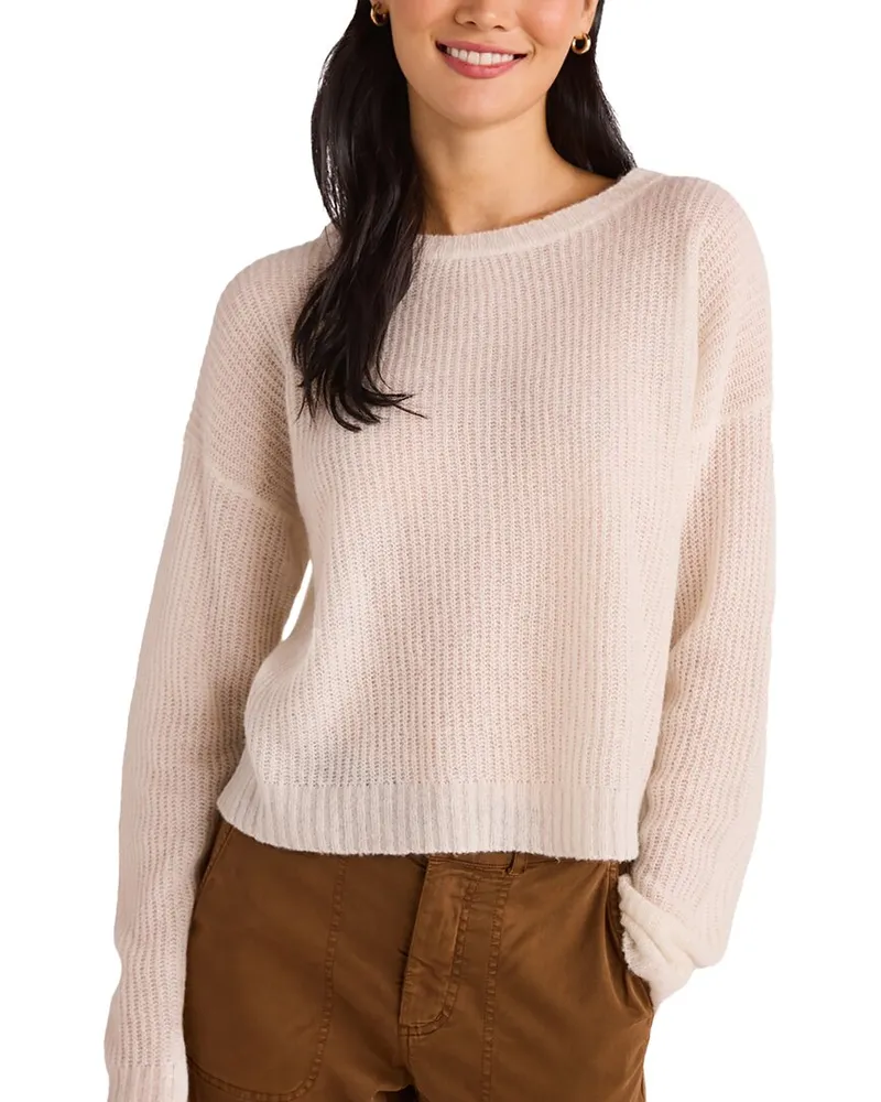 Bella Dahl Drop Shoulder Cashmere & Silk-Blend Sweater White